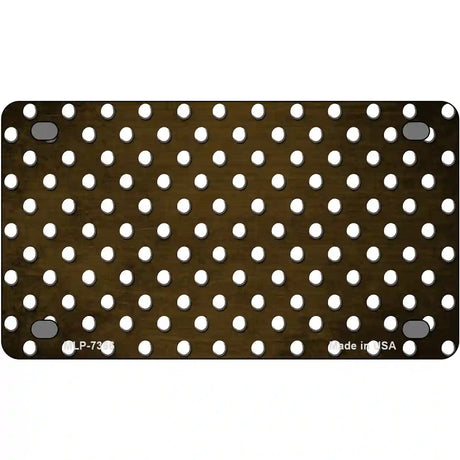 Brown White Small Dots Oil Rubbed Metal Novelty License Plate 4" x 2.2" (MLP)