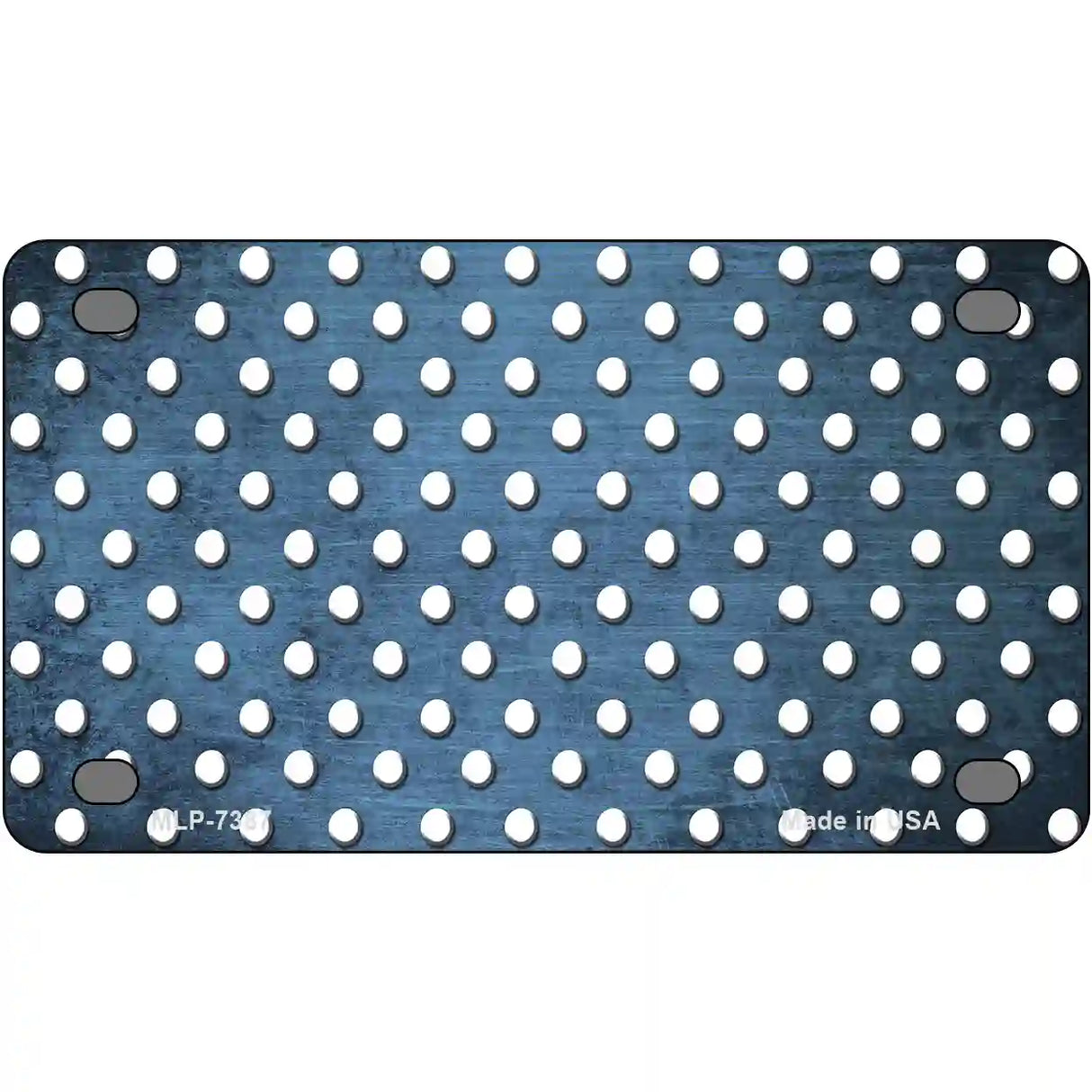 Light Blue White Small Dots Oil Rubbed Metal Novelty License Plate 4" x 2.2" (MLP)