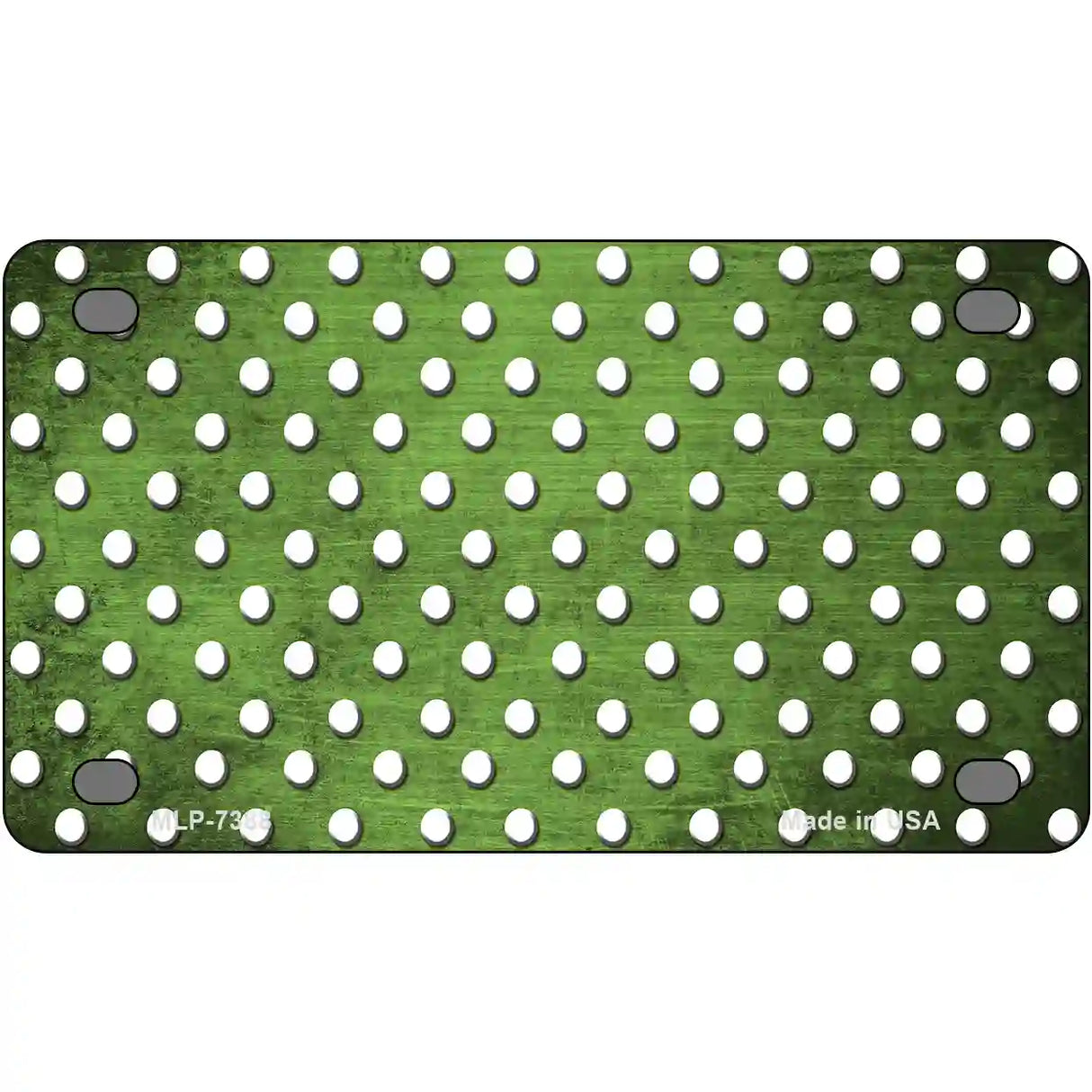 Lime Green White Small Dots Oil Rubbed Metal Novelty License Plate 4" x 2.2" (MLP)