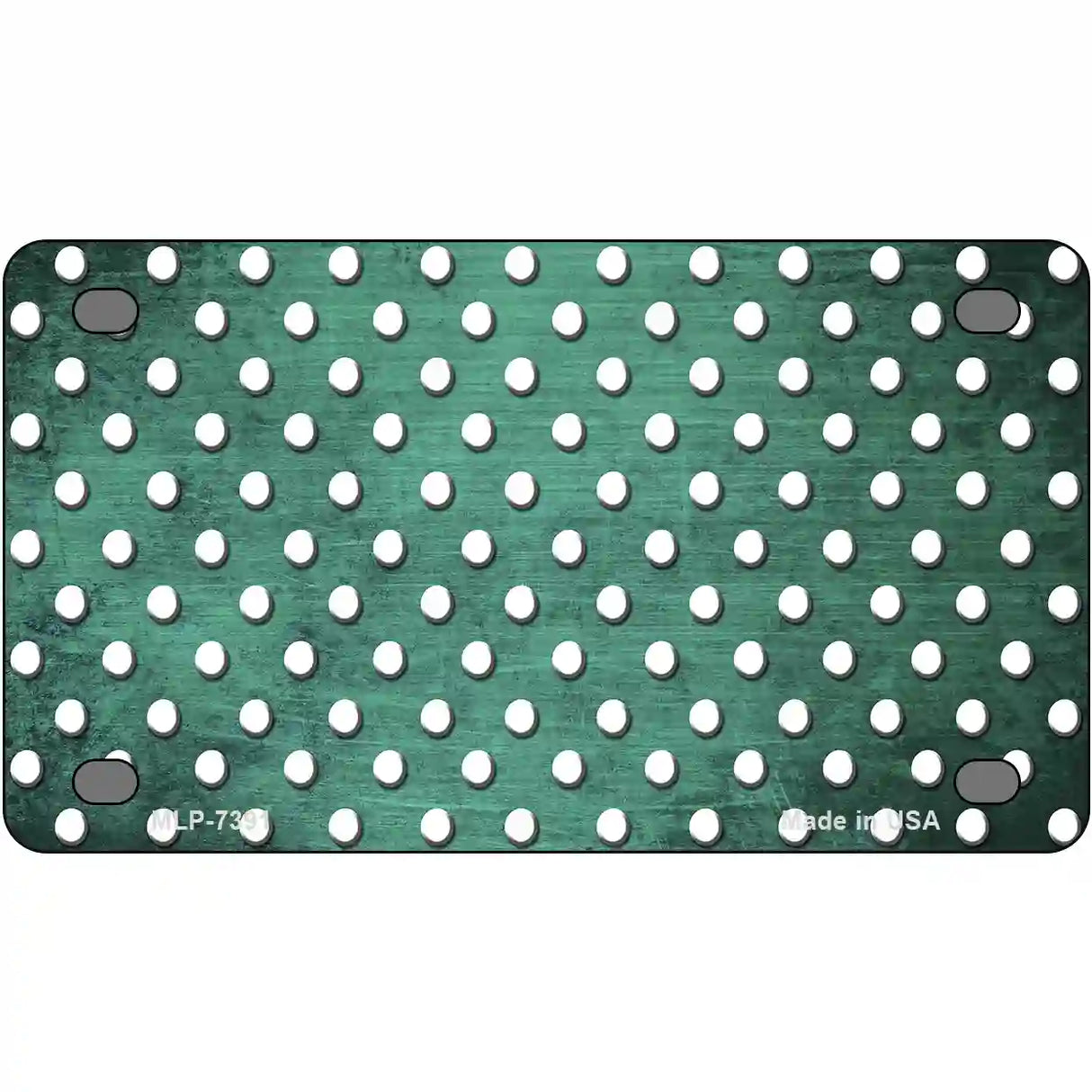 Mint White Small Dots Oil Rubbed Metal Novelty License Plate 4" x 2.2" (MLP)