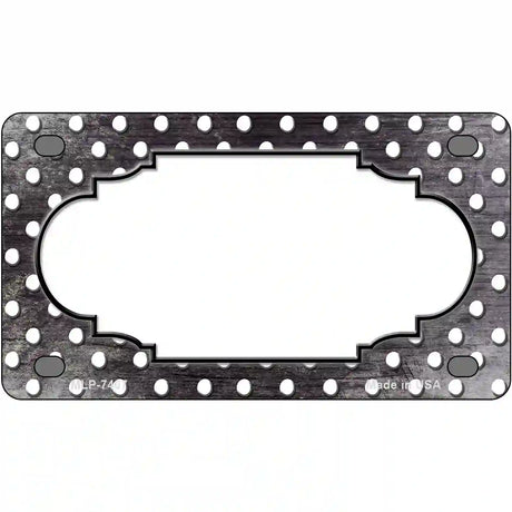 Black White Small Dots Scallop Oil Rubbed Metal Novelty License Plate 4" x 2.2" (MLP)