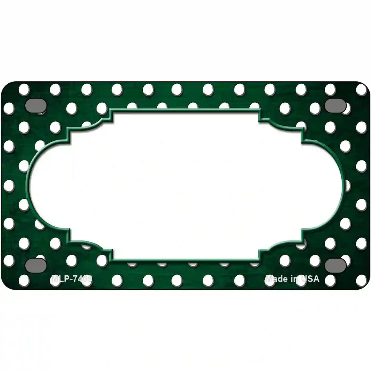 Green White Small Dots Scallop Oil Rubbed Metal Novelty License Plate 4" x 2.2" (MLP)