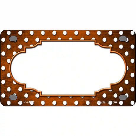 Orange White Small Dots Scallop Oil Rubbed Metal Novelty License Plate 4" x 2.2" (MLP)