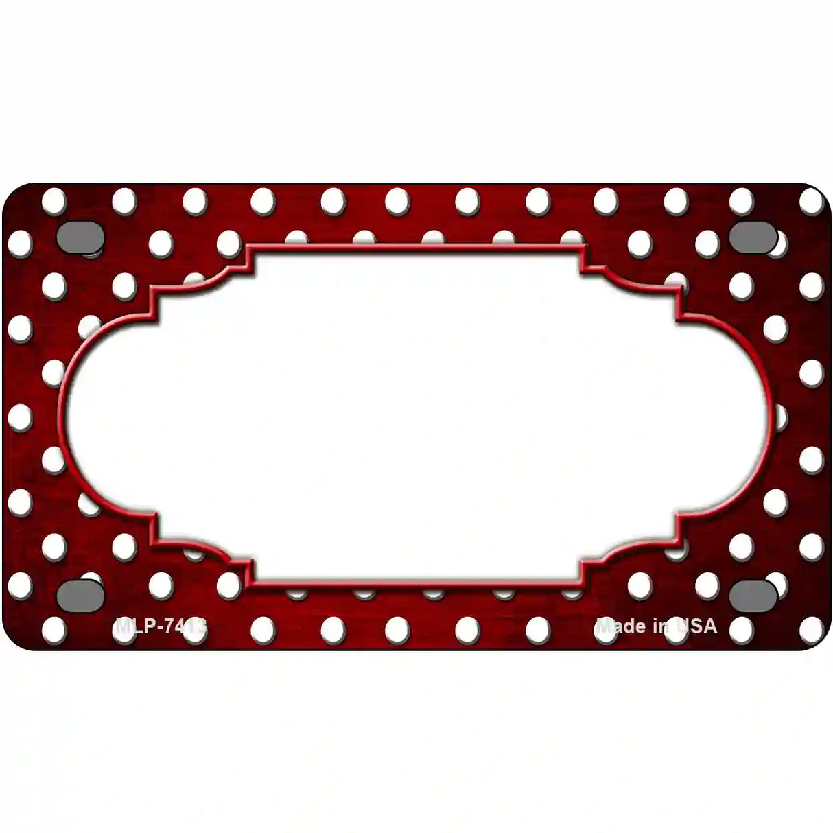 Red White Small Dots Scallop Oil Rubbed Metal Novelty License Plate 4" x 2.2" (MLP)