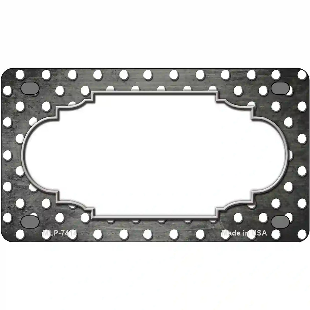 Gray White Small Dots Scallop Oil Rubbed Metal Novelty License Plate 4" x 2.2" (MLP)