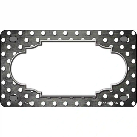 Gray White Small Dots Scallop Oil Rubbed Metal Novelty License Plate 4" x 2.2" (MLP)