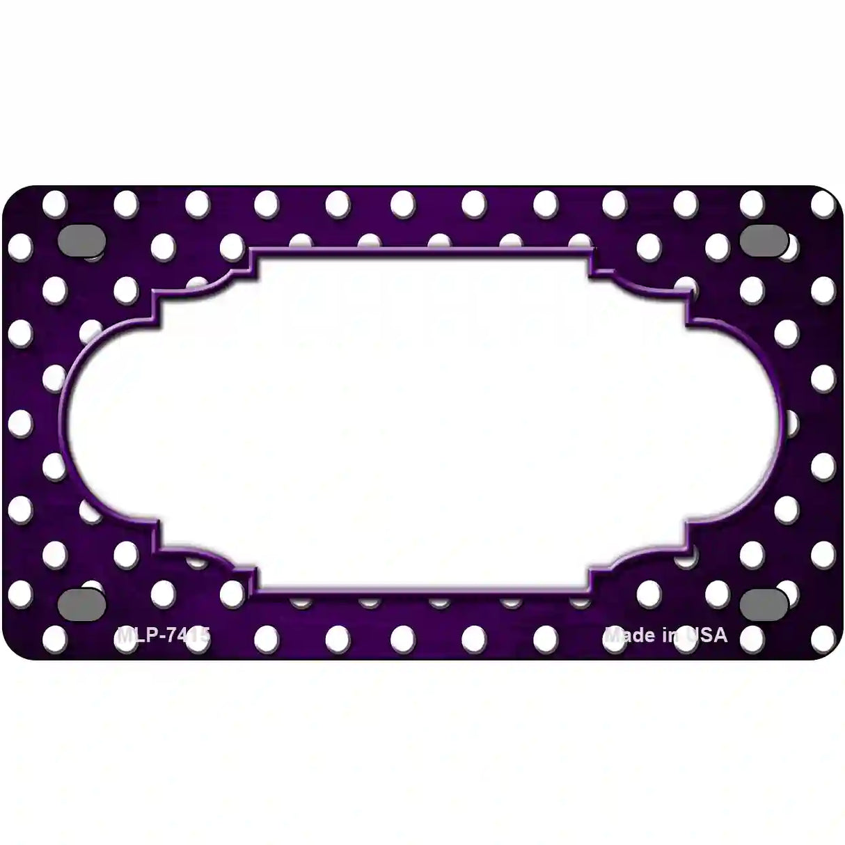 Purple White Small Dots Scallop Oil Rubbed Metal Novelty License Plate 4" x 2.2" (MLP)