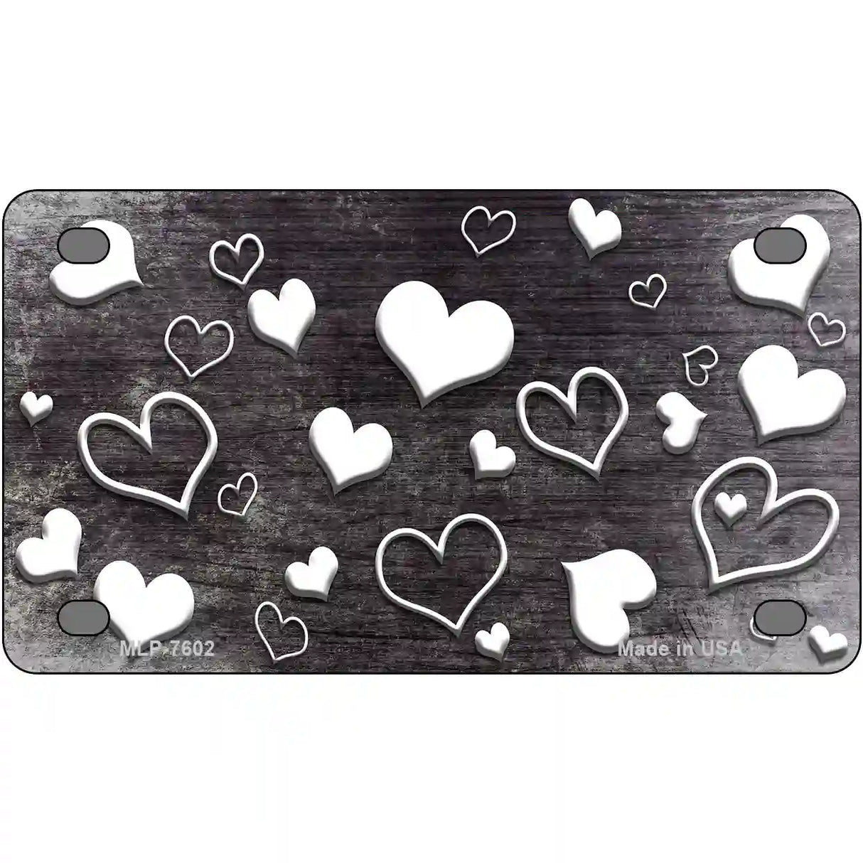 Black White Love Oil Rubbed Metal Novelty License Plate 4" x 2.2" (MLP)