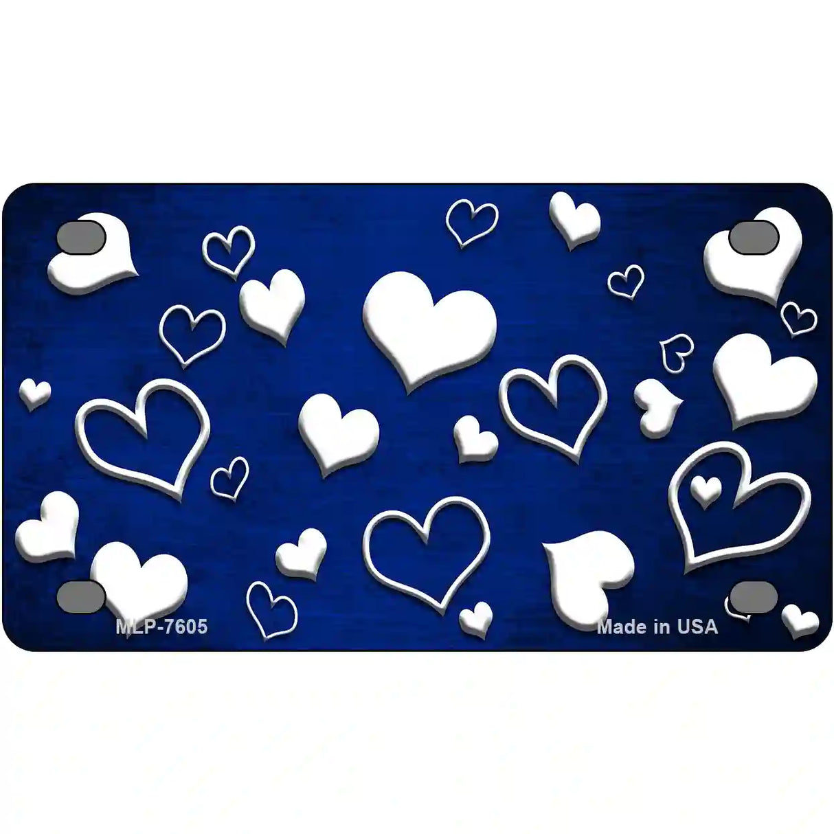 Blue White Love Oil Rubbed Metal Novelty License Plate 4" x 2.2" (MLP)