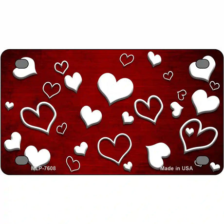 Red White Love Oil Rubbed Metal Novelty License Plate 4" x 2.2" (MLP)