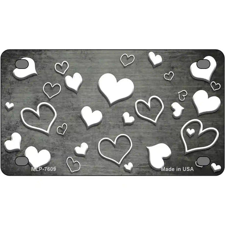 Gray White Love Oil Rubbed Metal Novelty License Plate 4" x 2.2" (MLP)