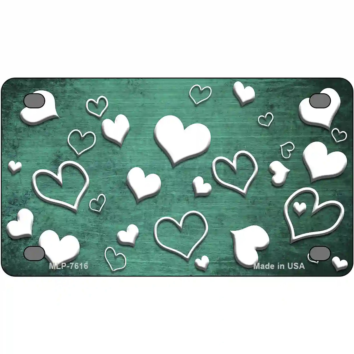 Mint White Love Oil Rubbed Metal Novelty License Plate 4" x 2.2" (MLP)