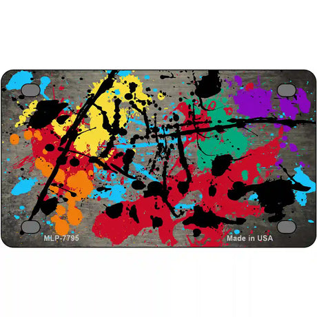 Tan Splatter Oil Rubbed Metal Novelty License Plate 4" x 2.2" (MLP)