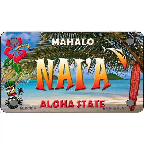 Naia Hawaii State Novelty Metal License Plate 4" x 2.2" (MLP)