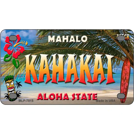 Kahakai Hawaii State Novelty Metal License Plate 4" x 2.2" (MLP)