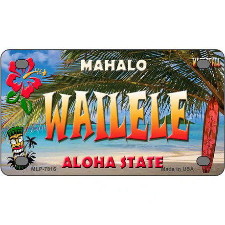 Wailele Hawaii State Novelty Metal License Plate 4" x 2.2" (MLP)