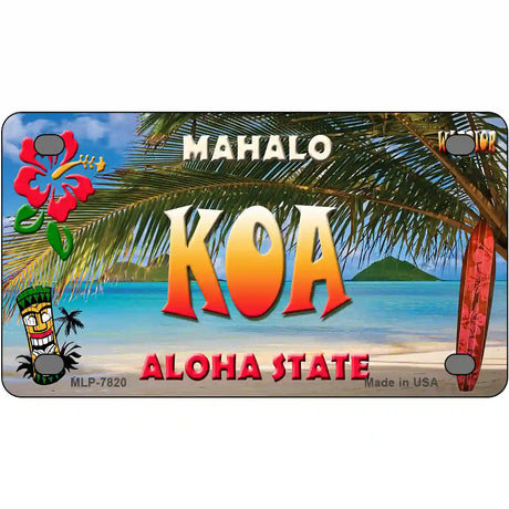 Koa Hawaii State Novelty Metal License Plate 4" x 2.2" (MLP)