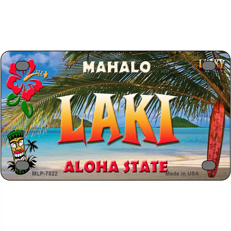 Laki Hawaii State Novelty Metal License Plate 4" x 2.2" (MLP)