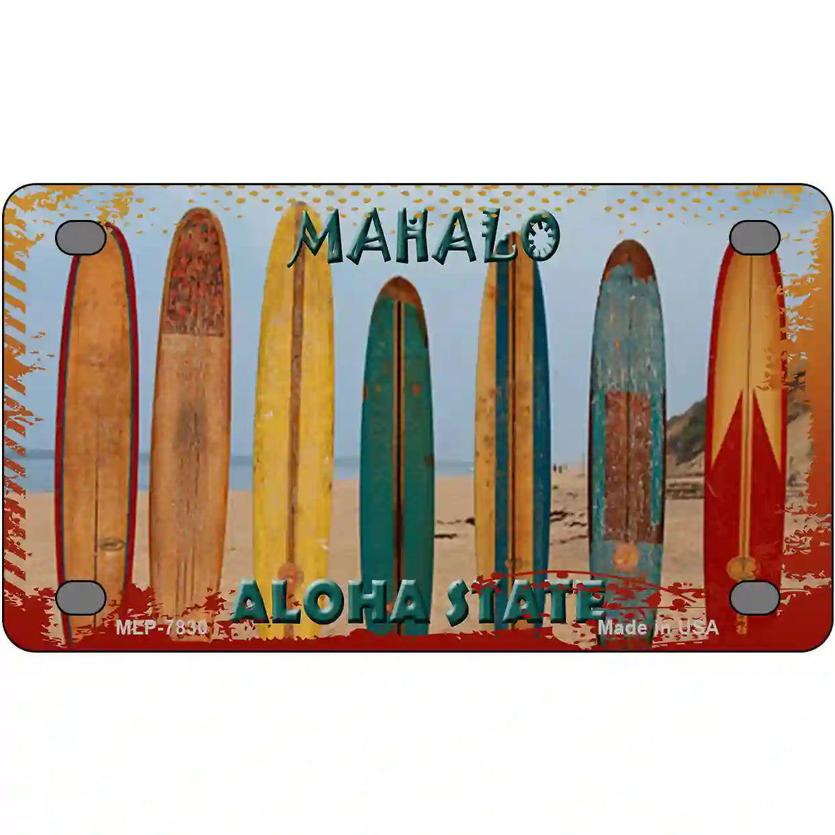 Aloha State Hawaii Blank State Novelty Metal License Plate 4" x 2.2" (MLP)