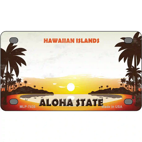 Hawaiian Islands Hawaii Blank State Novelty Metal License Plate 4" x 2.2" (MLP)