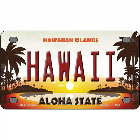 Hawaii Hawaiian Islands Novelty Metal License Plate 4" x 2.2" (MLP)