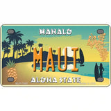 Maui Hawaii Pineapple Novelty Metal License Plate 4" x 2.2" (MLP)