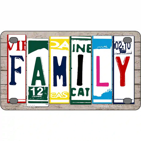 Family License Plate Art Wood Metal Novelty License Plate 4" x 2.2" (MLP)