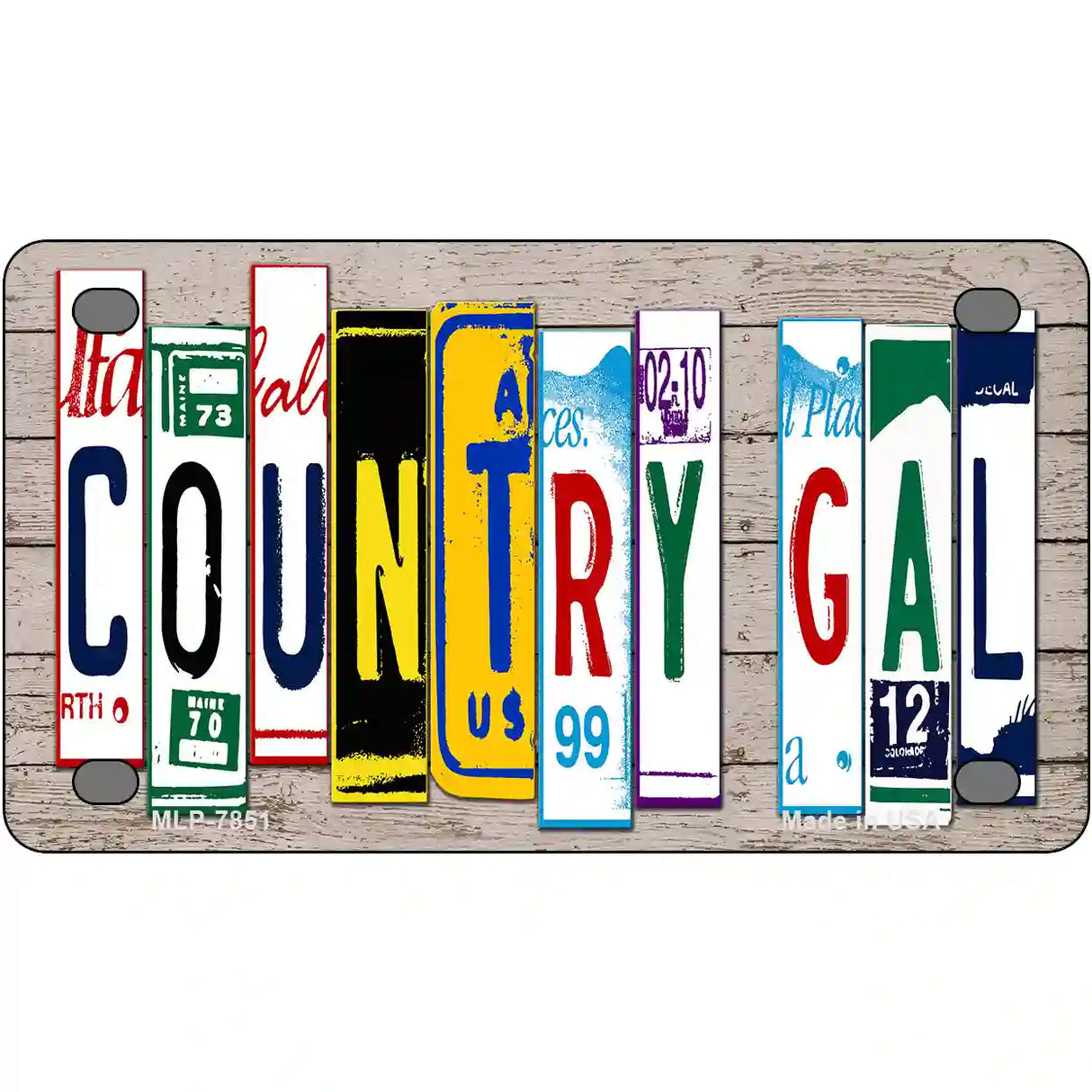 Country Gal Plate Art Novelty Metal License Plate 4" x 2.2" (MLP)