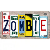 Zombie License Plate Art Wood Metal Novelty License Plate 4" x 2.2" (MLP)