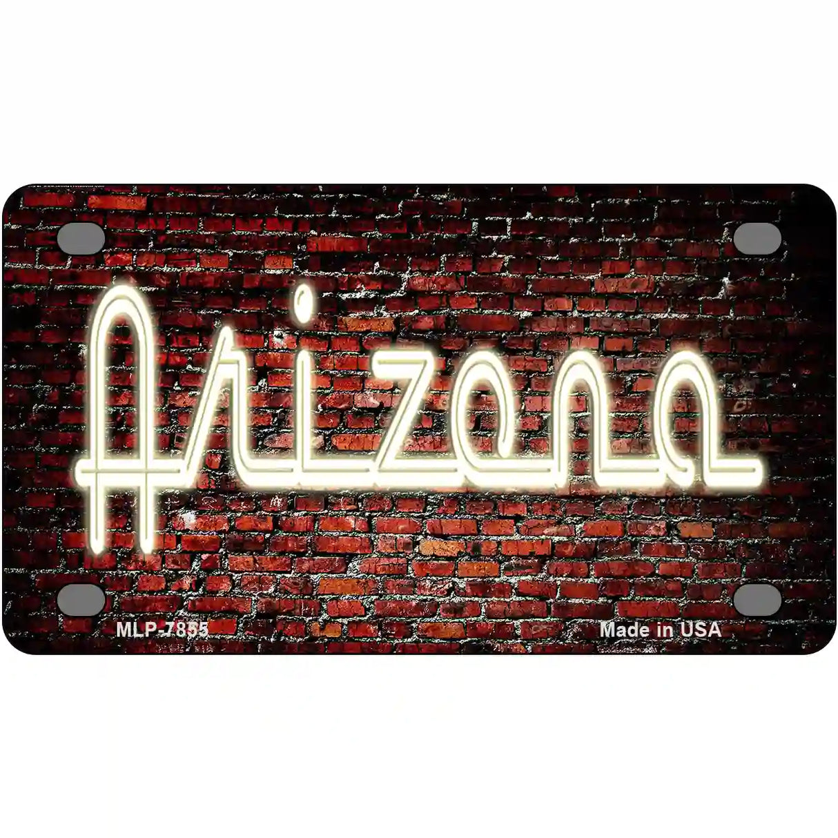 Arizona Neon Brick Metal Novelty License Plate 4" x 2.2" (MLP)