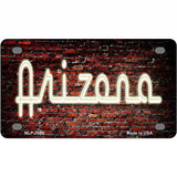 Arizona Neon Brick Metal Novelty License Plate 4" x 2.2" (MLP)