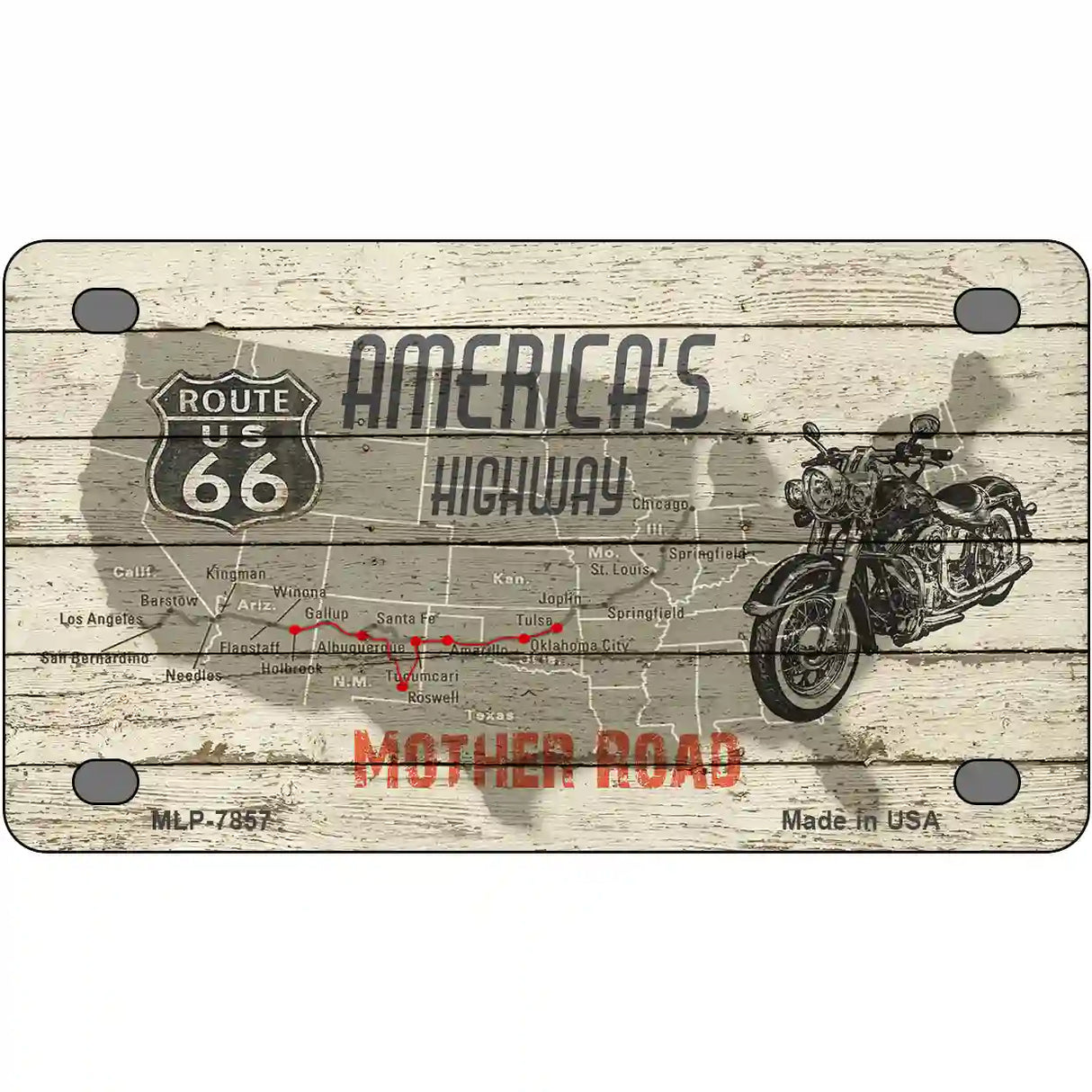 Americas Highway Route 66 Metal Novelty License Plate 4" x 2.2" (MLP)