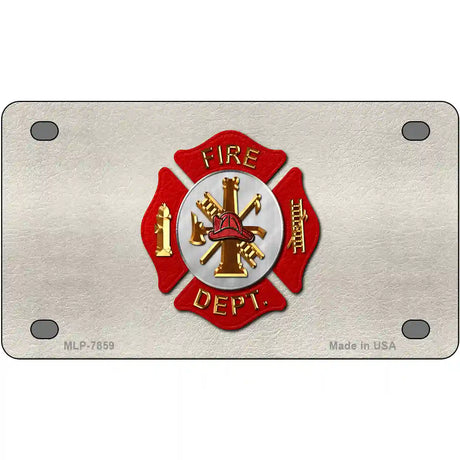 Fire Department Metal Novelty License Plate 4" x 2.2" (MLP)