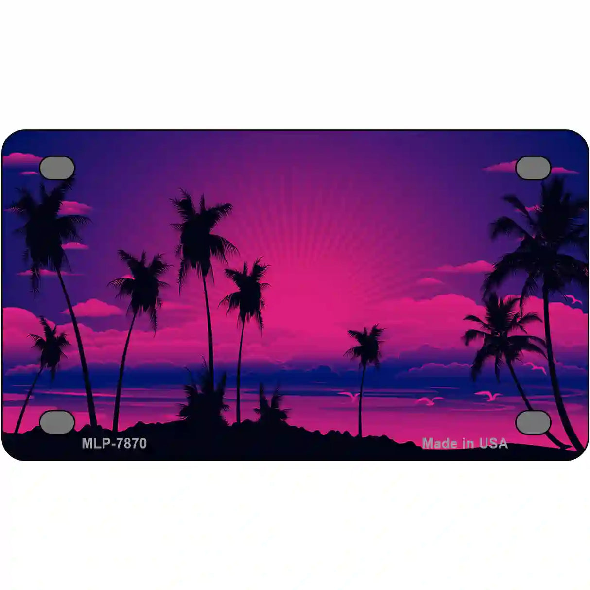 Sunset Pink Metal Novelty License Plate 4" x 2.2" (MLP)