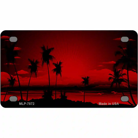 Sunset Red Metal Novelty License Plate 4" x 2.2" (MLP)