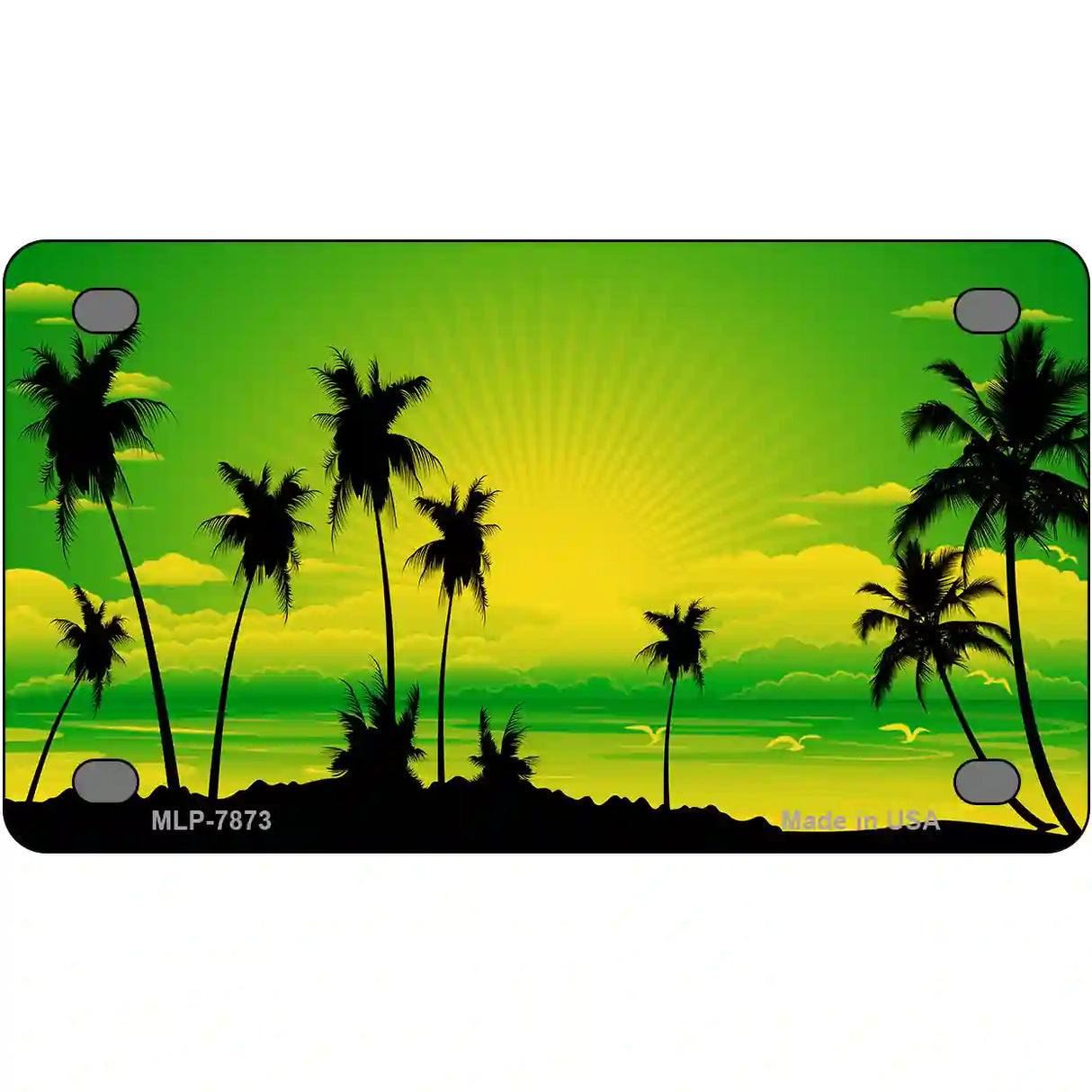 Sunset Yellow Green Metal Novelty License Plate 4" x 2.2" (MLP)