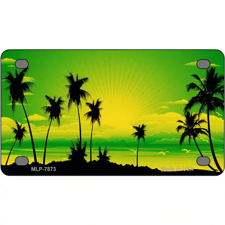 Sunset Yellow Green Metal Novelty License Plate 4" x 2.2" (MLP)