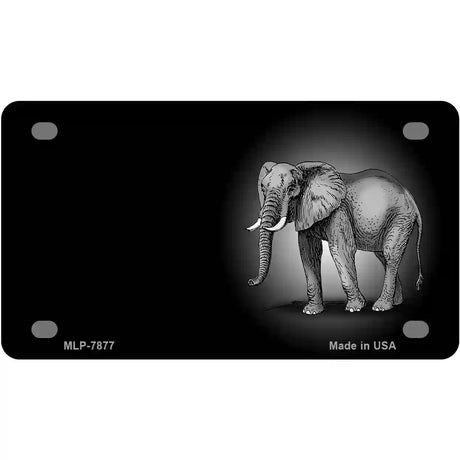 Elephants Offset Metal Novelty License Plate 4" x 2.2" (MLP)