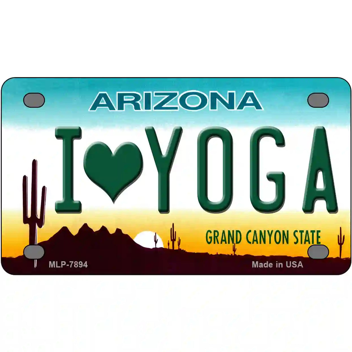 I Love Yoga Novelty Metal License Plate 4" x 2.2" (MLP)