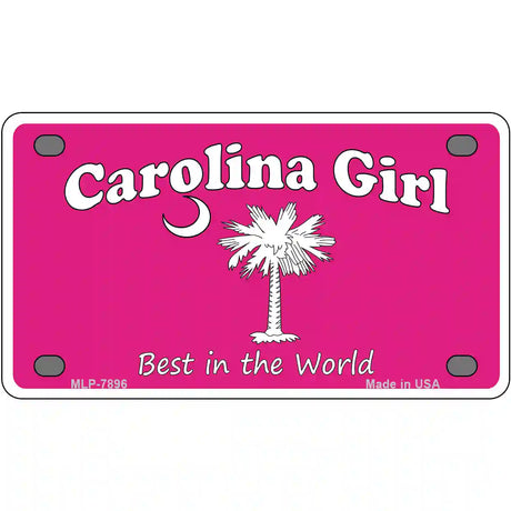 Carolina Girl Pink Novelty Metal License Plate 4" x 2.2" (MLP)