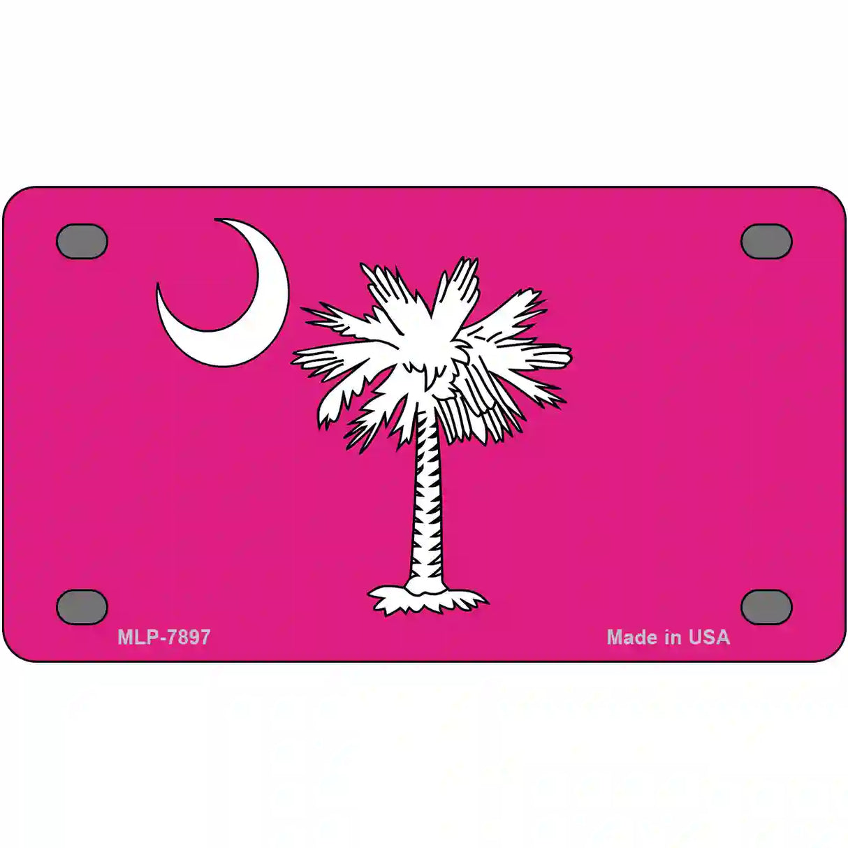 South Carolina Flag Pink Novelty Metal License Plate 4" x 2.2" (MLP)