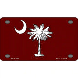 South Carolina Flag Burgundy Novelty Metal License Plate 4" x 2.2" (MLP)