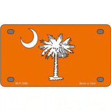 South Carolina Flag Orange Novelty Metal License Plate 4" x 2.2" (MLP)