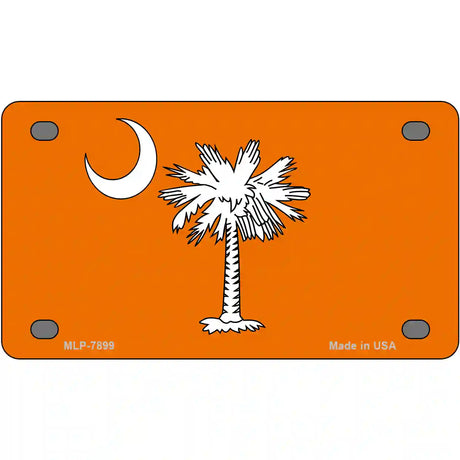 South Carolina Flag Orange Novelty Metal License Plate 4" x 2.2" (MLP)