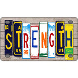 Strength Wood License Plate Art Novelty Metal License Plate 4" x 2.2" (MLP)