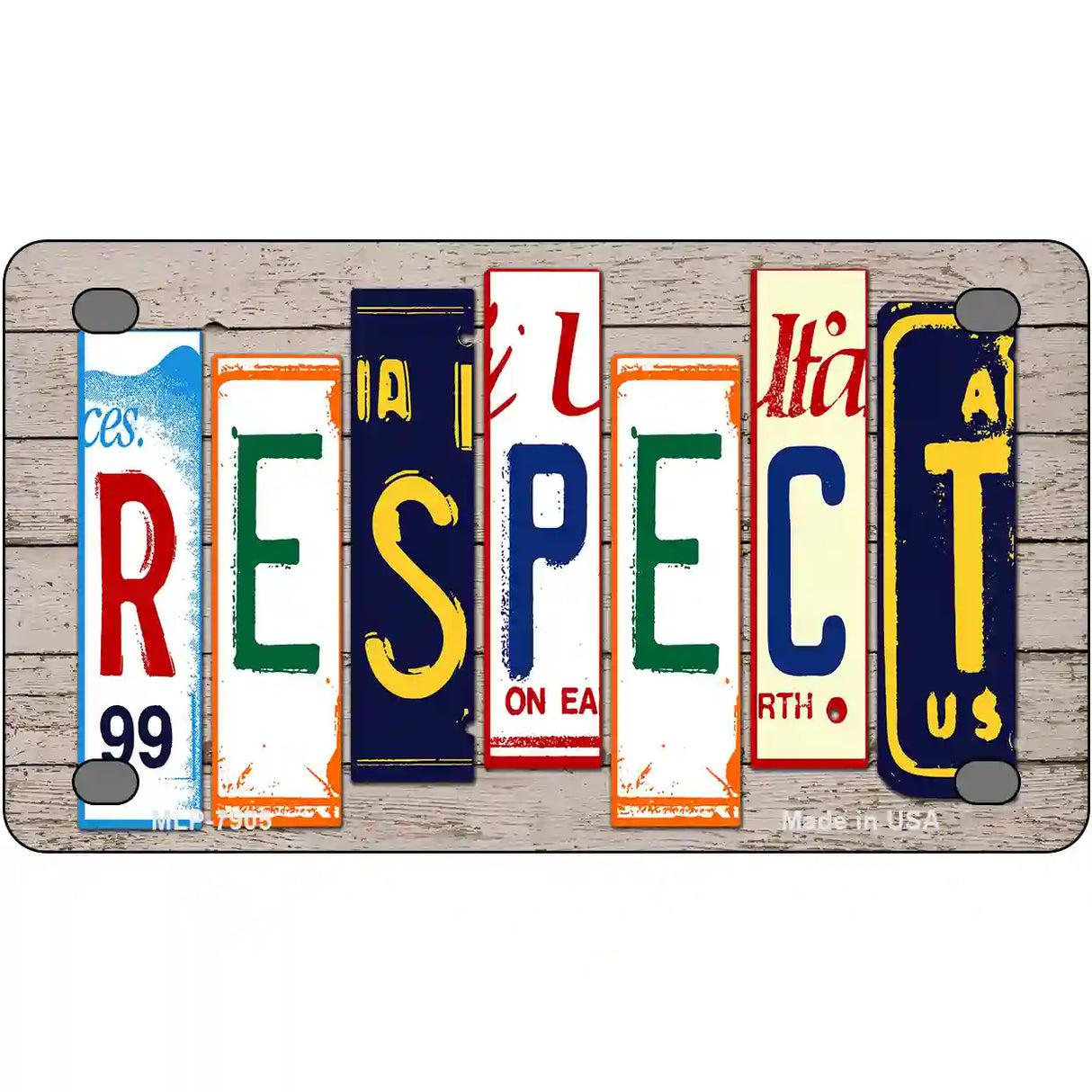 Respect Wood License Plate Art Novelty Metal License Plate