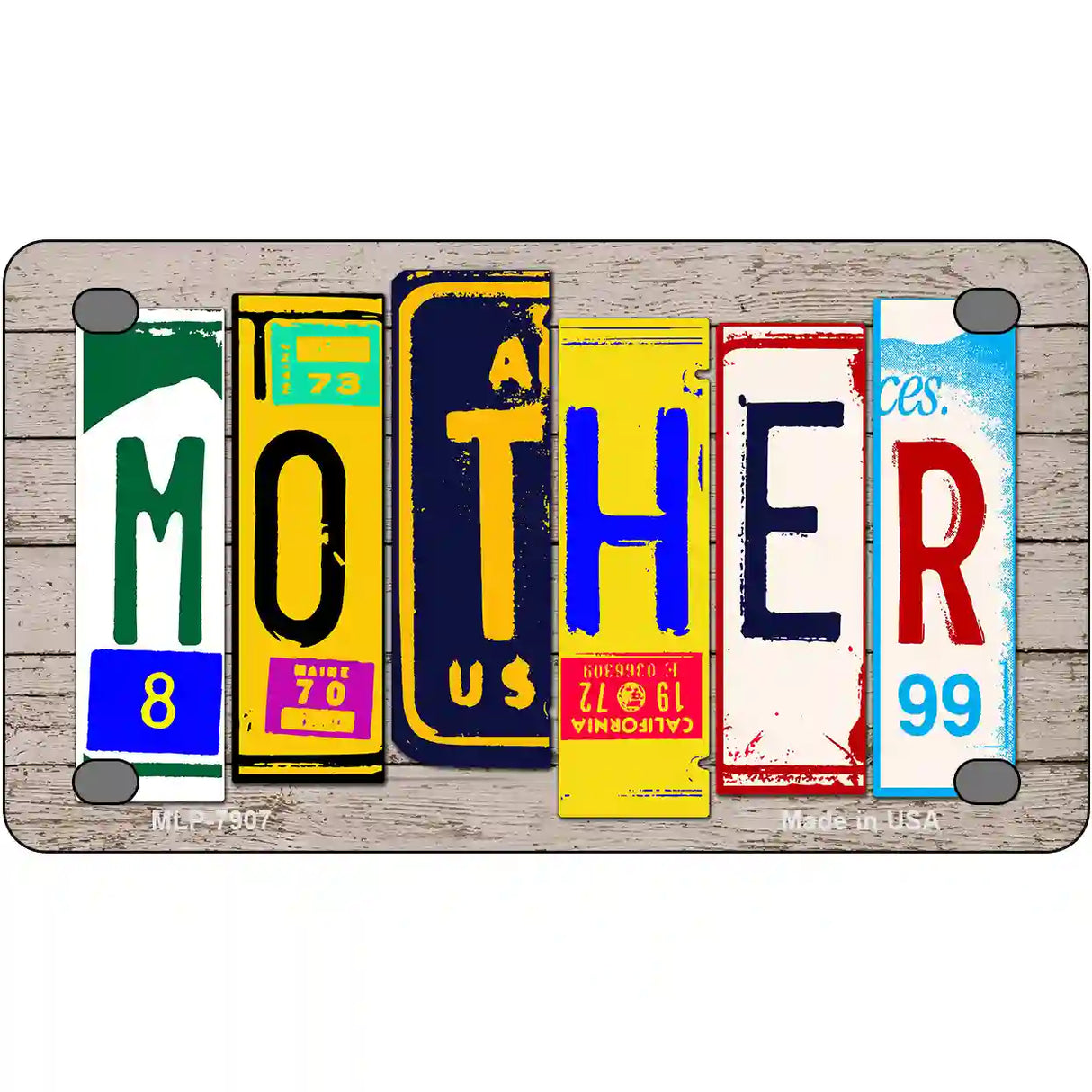 Mother Wood License Plate Art Novelty Metal License Plate 4" x 2.2" (MLP)