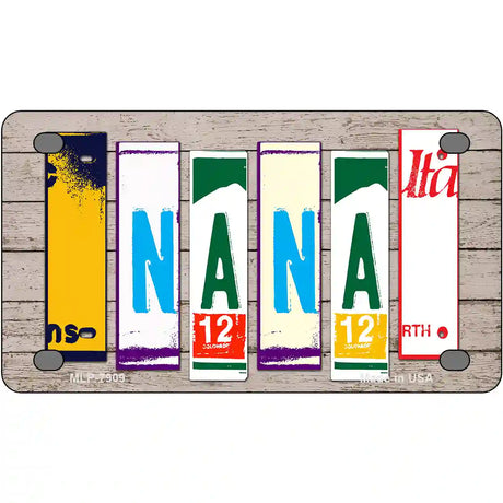 Nana Wood License Plate Art Novelty Metal License Plate 4" x 2.2" (MLP)