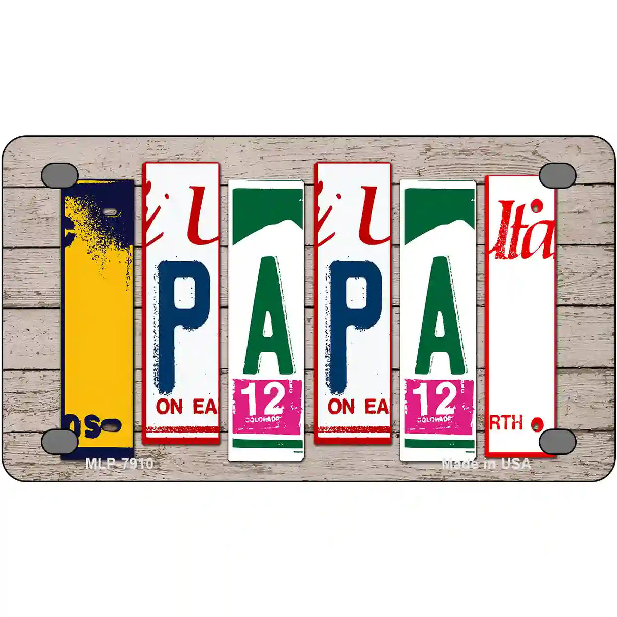 Papa Wood License Plate Art Novelty Metal License Plate 4" x 2.2" (MLP)