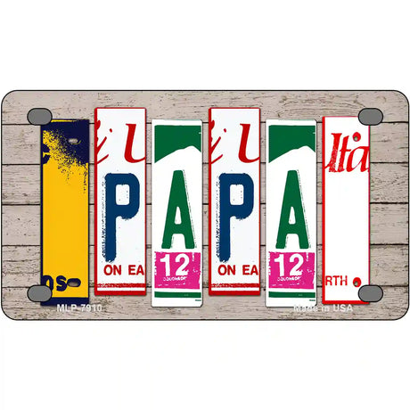 Papa Wood License Plate Art Novelty Metal License Plate 4" x 2.2" (MLP)